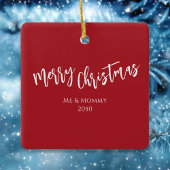 Rode Sneeuwvlok Kerstfoto Custom Keramisch Ornament