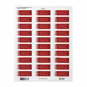 Rode Sneeuwvlok Kerstmis Adreslabel Etiket (Full Sheet)