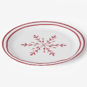 Rode Sneeuwvlok Kerstmis Party Bord (Gekanteld)