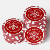 Rode Sneeuwvlok Kerstmis Poker Chips (Opstapeling)