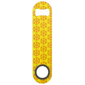 Rode sneeuwvlok met geel Gepersonaliseerd flesopen Speed Flessenopener (Achterkant)