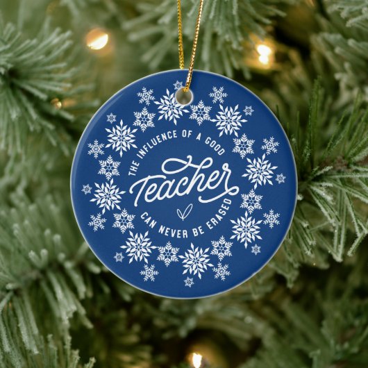 Rode Sneeuwvlok Onderwijzer Kerst Ornament (Boom)