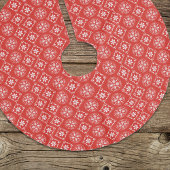 Rode Sneeuwvlok Patroon Eenvoudige Kerstmis Kerstboom Rok