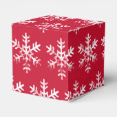 Rode Sneeuwvlok Rustieke Kerstmis Bedankdoosjes (Achterkant)