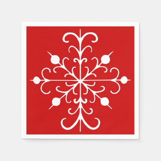 Rode Sneeuwvlok Servetten (Voorkant)