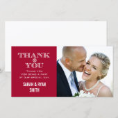 Rode Sneeuwvlok Trouwfoto Dank u kaarten (Voorkant / Achterkant)