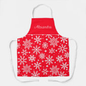 Rode sneeuwvlok Volwassen gepersonaliseerd koken Schort (Voorkant)