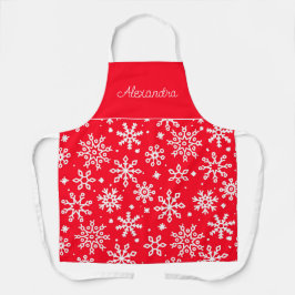 Rode sneeuwvlok Volwassen gepersonaliseerd koken Schort