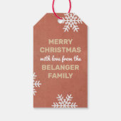 Rode  Sneeuwvlok Vrolijke Kerstvakantie Cadeaulabel (Achterkant)