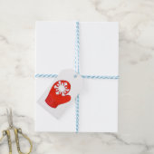 Rode sneeuwvlok wanten cadeau Labels Cadeaulabel (Met Touw)