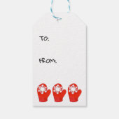 Rode sneeuwvlok wanten cadeau Labels Cadeaulabel (Achterkant)
