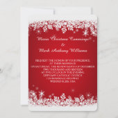 Rode Sneeuwvlok Winter Trouw Uitnodiging (Voorkant)