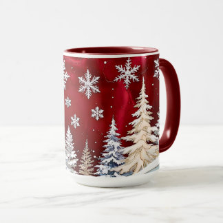 Rode Sneeuwvlok Winterbos Kerstmoker Mok