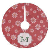 Rode sneeuwvlok Wintermonogram Initiaal Kerstboom Rok (Voorkant)