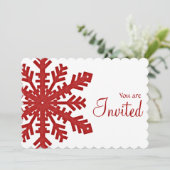 Rode sneeuwvlok Winteruitnodiging 1 Kaart (Staand voorkant)