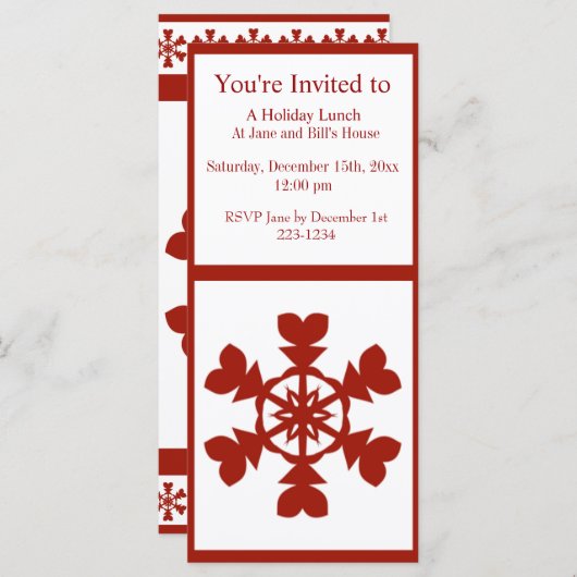 Rode sneeuwvlokken (Voorkant / Achterkant)