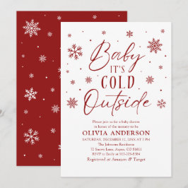 Rode sneeuwvlokken Baby Het is koud buiten Baby sh Kaart