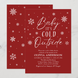 Rode sneeuwvlokken Baby Het is koud buiten Baby sh Kaart