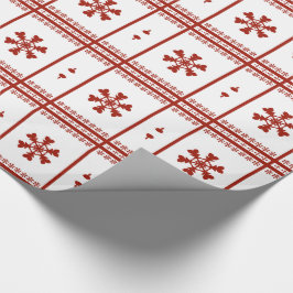 Rode sneeuwvlokken cadeaupapier