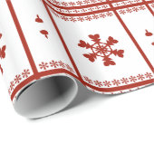 Rode sneeuwvlokken cadeaupapier (Rol Hoek)