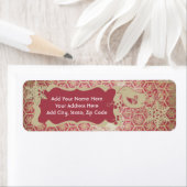 Rode sneeuwvlokken en etiketten van het Adres van  (Insitu)