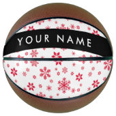 Rode sneeuwvlokken, Jouw naam, Personaliseren Basketbal (Voorkant)