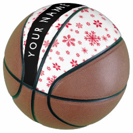 Rode sneeuwvlokken, Jouw naam, Personaliseren Basketbal