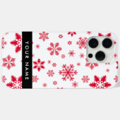 Rode sneeuwvlokken, Jouw naam, Personaliseren Case-Mate iPhone Case (Achterkant (horizontaal))