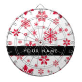 Rode sneeuwvlokken, Jouw naam, Personaliseren Dartbord (Voorkant)