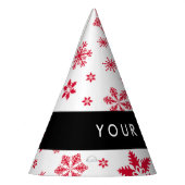 Rode sneeuwvlokken, Jouw naam, Personaliseren Feesthoedjes (Links)