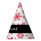 Rode sneeuwvlokken, Jouw naam, Personaliseren Feesthoedjes (Rechts)