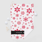 Rode sneeuwvlokken, Jouw naam, Personaliseren Golfhanddoek (Insitu)