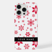 Rode sneeuwvlokken, Jouw naam, Personaliseren iPhone Hoesje (Achterkant)
