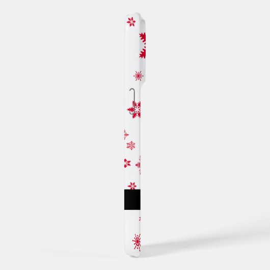 Rode sneeuwvlokken, Jouw naam, Personaliseren iPhone Hoesje (Rechterkant)