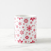 Rode sneeuwvlokken, Jouw naam, Personaliseren Koffiemok (Center)