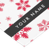 Rode sneeuwvlokken, Jouw naam, Personaliseren Korte Tafelloper (Hoek)