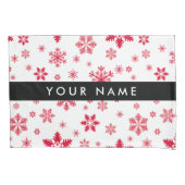 Rode sneeuwvlokken, Jouw naam, Personaliseren Kussensloop (Voorkant)