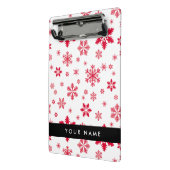 Rode sneeuwvlokken, Jouw naam, Personaliseren Mini Klembord (Angled2)