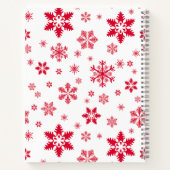 Rode sneeuwvlokken, Jouw naam, Personaliseren Notitieboek (Achterkant)