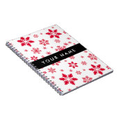 Rode sneeuwvlokken, Jouw naam, Personaliseren Notitieboek (Rechterzijde)