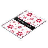 Rode sneeuwvlokken, Jouw naam, Personaliseren Notitieboek (Linkerzijde)