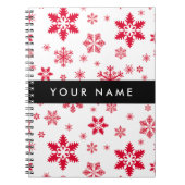 Rode sneeuwvlokken, Jouw naam, Personaliseren Notitieboek (Voorkant)