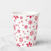 Rode sneeuwvlokken, Jouw naam, Personaliseren Papieren Bekers (Achterkant)