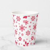Rode sneeuwvlokken, Jouw naam, Personaliseren Papieren Bekers (Rechts)