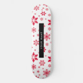 Rode sneeuwvlokken, Jouw naam, Personaliseren Persoonlijk Skateboard (Voorkant)
