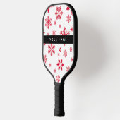 Rode sneeuwvlokken, Jouw naam, Personaliseren Pickleball Paddle (Links)
