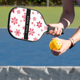 Rode sneeuwvlokken, Jouw naam, Personaliseren Pickleball Paddle