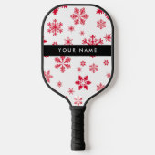 Rode sneeuwvlokken, Jouw naam, Personaliseren Pickleball Paddle (Voorkant)