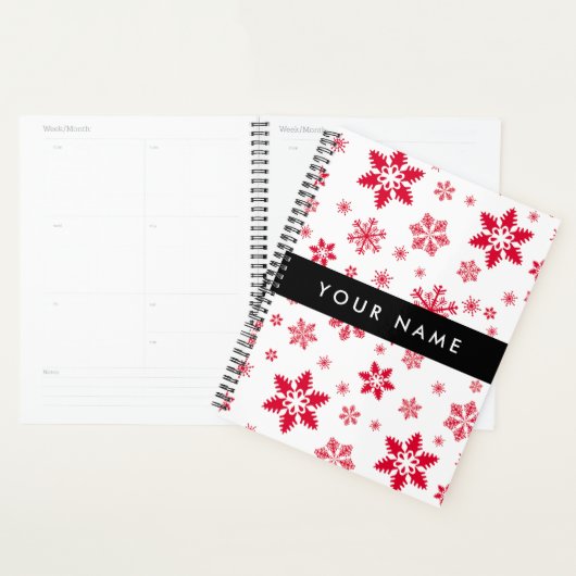 Rode sneeuwvlokken, Jouw naam, Personaliseren Planner (Display)