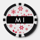 Rode sneeuwvlokken, Jouw naam, Personaliseren Poker Chips (Voorkant)